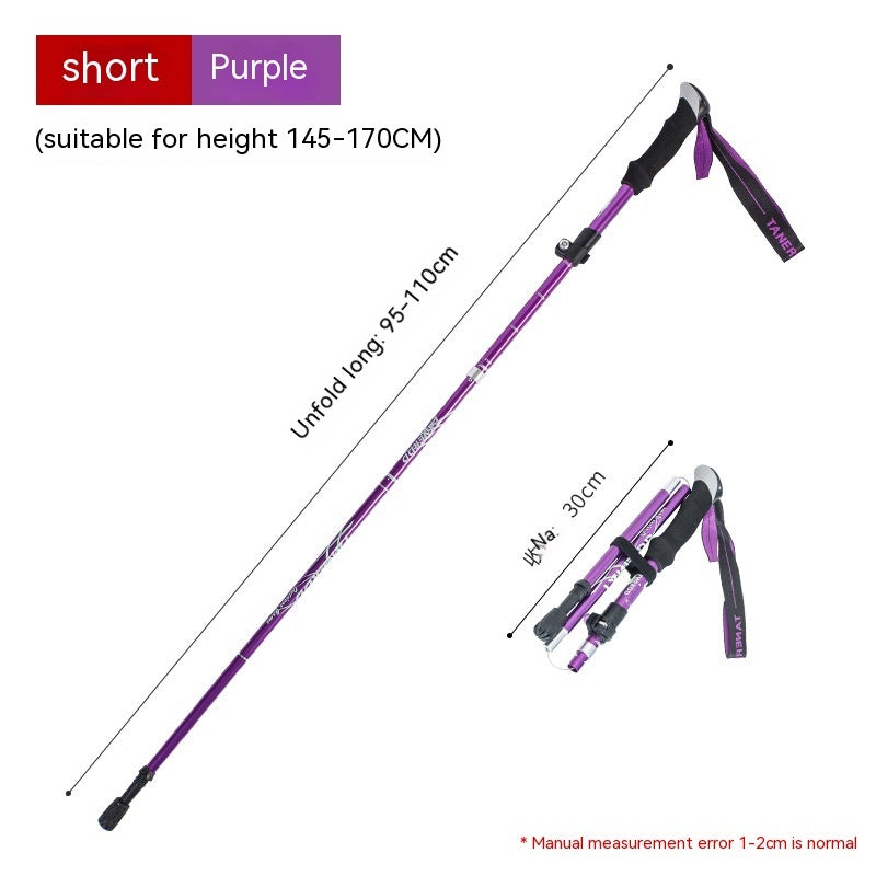 Aluminum Alloy Folding Ultra-light Ultra-short Retractable Outdoor Hand Bag