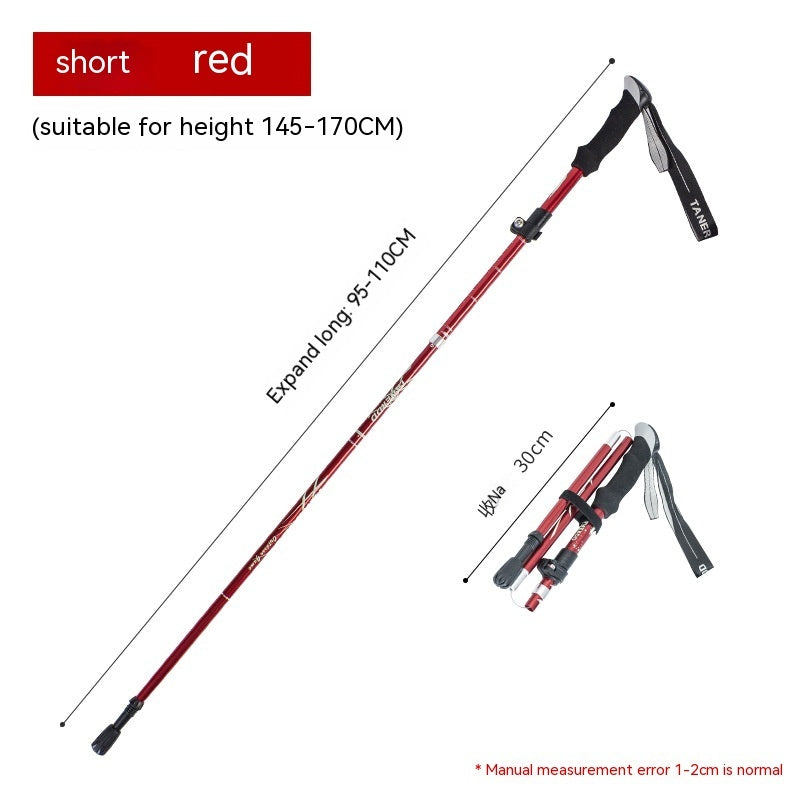 Aluminum Alloy Folding Ultra-light Ultra-short Retractable Outdoor Hand Bag