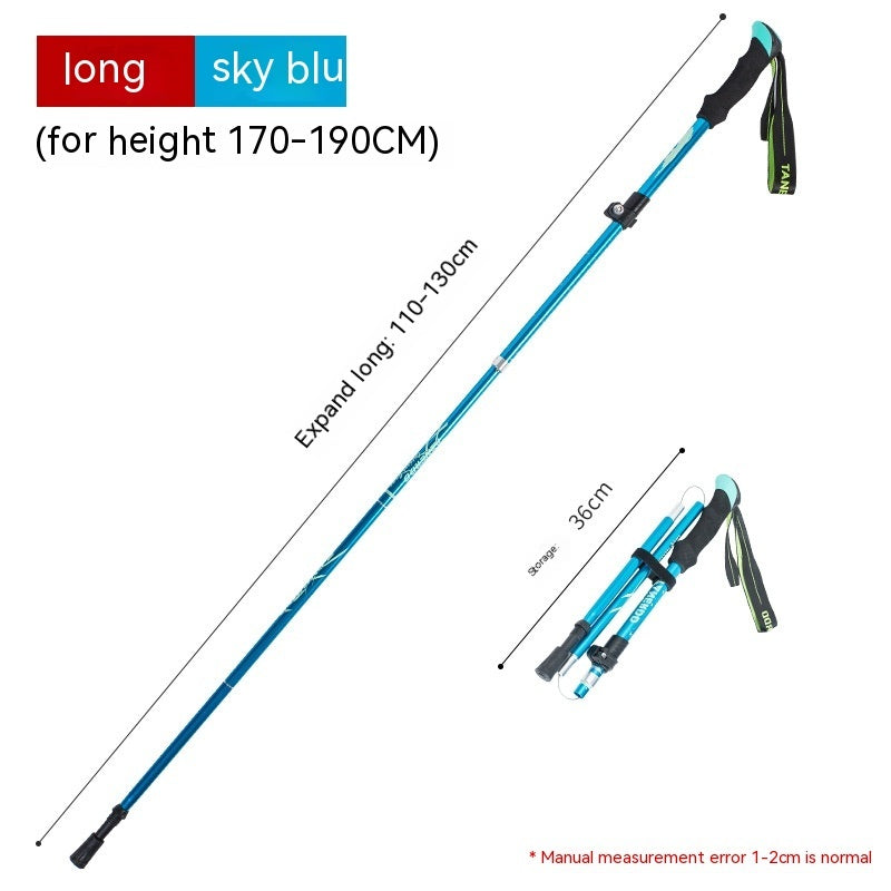 Aluminum Alloy Folding Ultra-light Ultra-short Retractable Outdoor Hand Bag