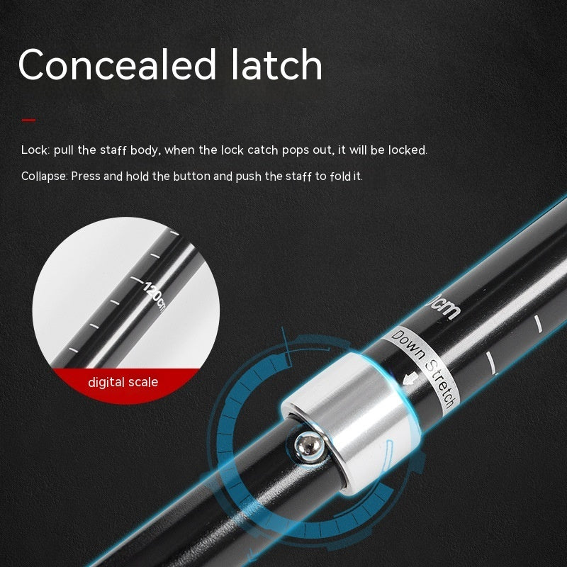 Aluminum Alloy Folding Ultra-light Ultra-short Retractable Outdoor Hand Bag