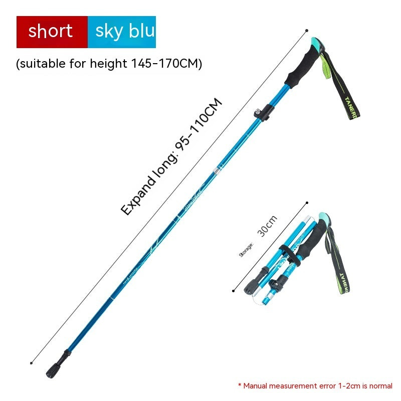 Aluminum Alloy Folding Ultra-light Ultra-short Retractable Outdoor Hand Bag