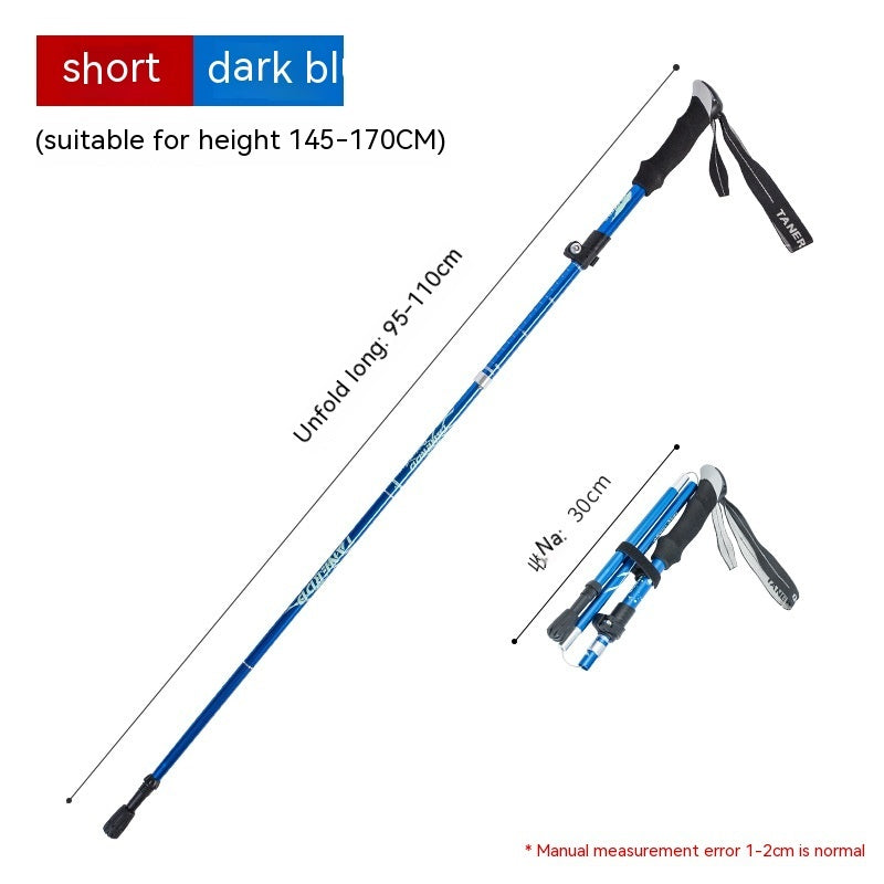 Aluminum Alloy Folding Ultra-light Ultra-short Retractable Outdoor Hand Bag